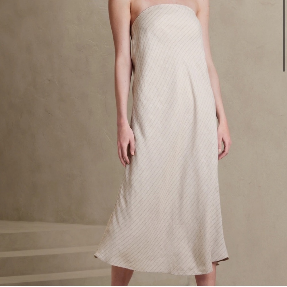 Banana republic strapless linen dress